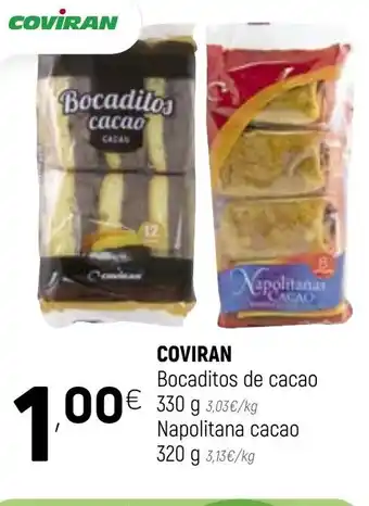 Coviran Coviran Bocaditos de cacao 330g Napolitana cacao 320g oferta