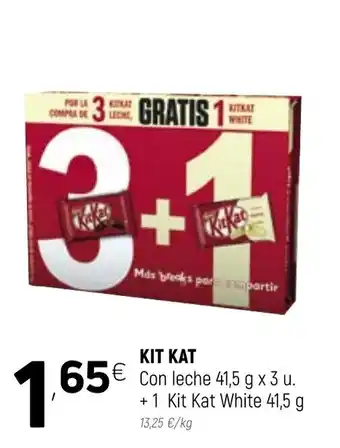 Coviran Kit Kat Con leche 41,5g x 3 u oferta