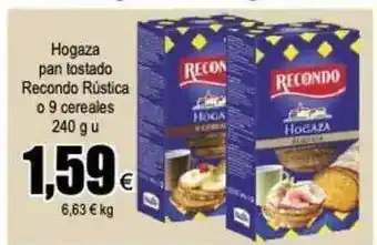 FROIZ Hogaza Pan Tostado Recondo Rústica O 9 Cereales 240g oferta