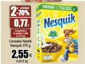 FROIZ 2a Unidad -70% Cereales Nestlé Nesquik 375g oferta