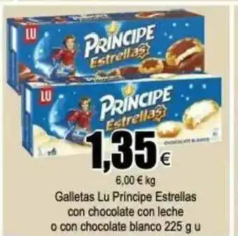 FROIZ Galletas Lu Principe Estrellas Con Chocolate Con Leche O Con Chocolate Blanco 225g oferta