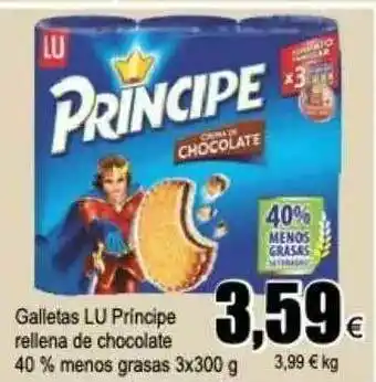 FROIZ Galletas Lu Principe Rellena De Chocolate 40% Menos Grasas 3 oferta