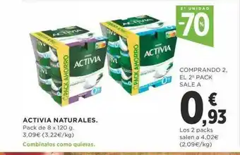 Supercor 2a Unidad -70% Activia Naturales 8 x 120g oferta