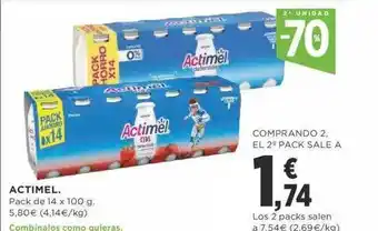 Supercor 2a Unidad -70% Actimel Pack De 14 x 100g oferta