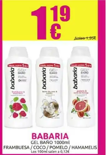Muchas Perfumerías Babaria Gel Baño 1000ml oferta
