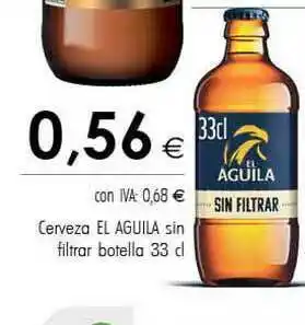 Cash Ifa Cerveza El Aguila Sin Filtrar Botella 33cl oferta