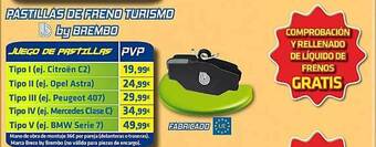 Aurgi Pastillas De Freno Turismo By Brembo oferta
