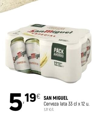 Coviran San Miguel Cerveza lata 33cl x 12 u oferta