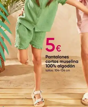 Pepco Pantalones cortos muselina 100% algodón oferta