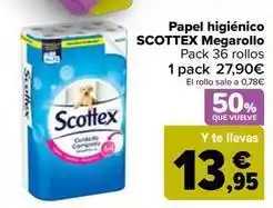 Carrefour Scottex - papel higiénico megarollo oferta