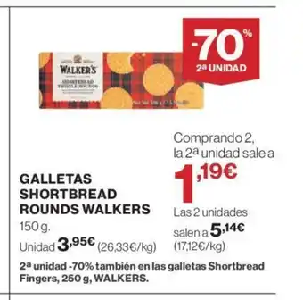 Hipercor GALLETAS SHORTBREAD ROUNDS WALKERS oferta