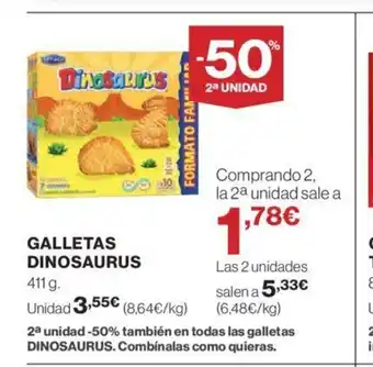 Hipercor GALLETAS DINOSAURUS oferta