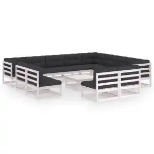 Brico Depôt vidaXL set de muebles de jardín 13 pzas con cojines madera pino blanco oferta