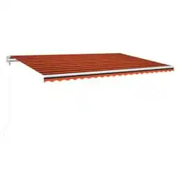 Brico Depôt vidaXL toldo automático LED sensor de viento naranja marrón 500x350 cm oferta