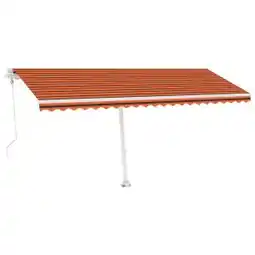 Brico Depôt vidaXL toldo automático LED sensor de viento naranja marrón 500x350 cm oferta
