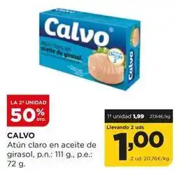 Alimerka Calvo - atun claro en aceite de girasol oferta
