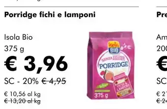 NaturaSí Porridge fichi e lamponi oferta