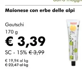 NaturaSí Maionese con erbe delle alpi oferta