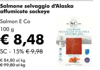 NaturaSí Salmone selvaggio d'Alaska affumicato sockeye oferta