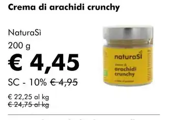 NaturaSí Crema di arachidi crunchy oferta