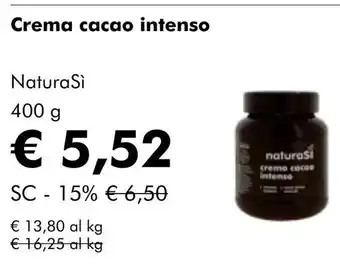 NaturaSí Crema cacao intenso oferta