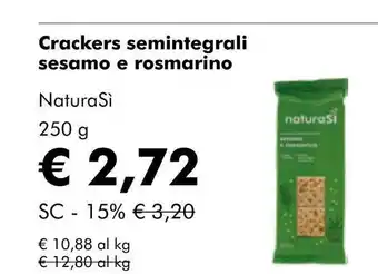 NaturaSí Crackers semintegrali sesamo e rosmarino oferta