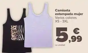 Carrefour Camiseta estampada mujer oferta