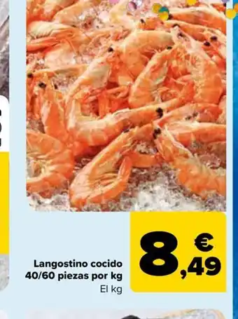 Carrefour Langostino cocido 40/60 piezas por kg oferta