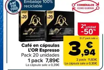 Carrefour Café en cápsulas L'OR Espresso oferta