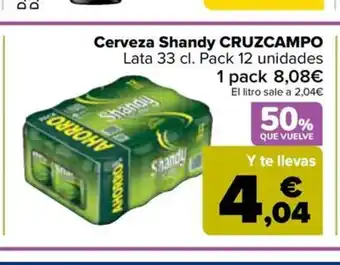 Carrefour Cerveza Shandy CRUZCAMPO oferta