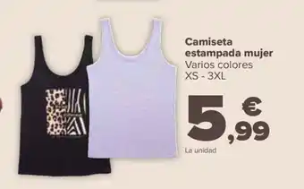 Carrefour Camiseta estampada mujer oferta