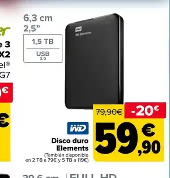 Carrefour Disco duro Elements oferta