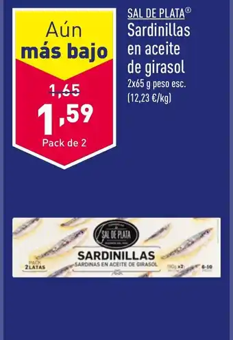 ALDI SAL DE PLATAⓇ Sardinillas en aceite de girasol oferta