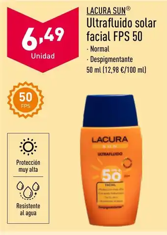 ALDI LACURA SUNⓇ Ultrafluido solar facial FPS 50 oferta