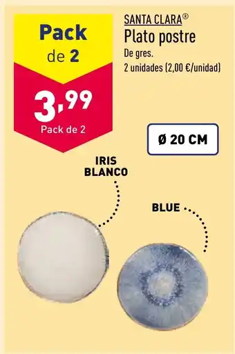 ALDI SANTA CLARAⓇ Plato postre oferta