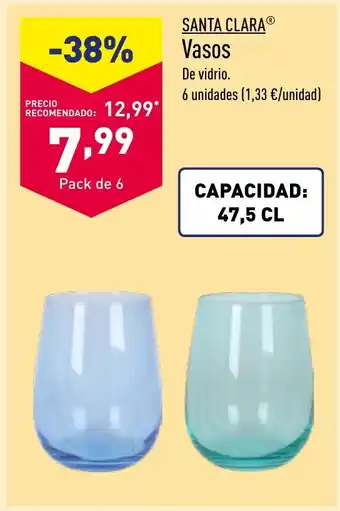 ALDI SANTA CLARAⓇ Vasos oferta