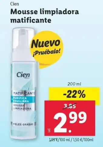 Lidl Cien Mousse limpiadora matificante oferta