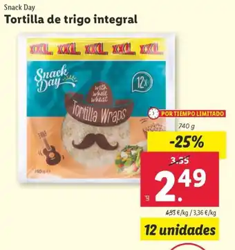 Lidl Snack Day Tortilla de trigo integral oferta