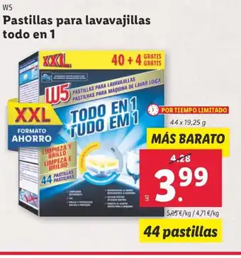 Lidl W5 Pastillas para lavavajillas todo en 1 oferta