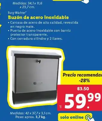 Lidl Buzón de acero inoxidable oferta