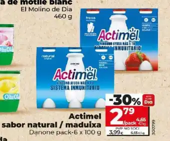 Dia Actimel sabor natural / maduixa oferta