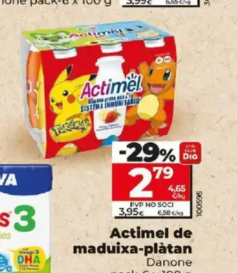 Dia Actimel de maduixa-plàtan oferta