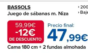 Costco BASSOLS Juego de sábanas m. Niza oferta