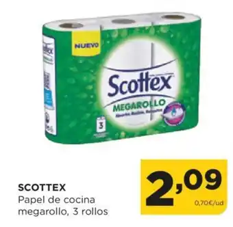 Alimerka SCOTTEX Papel de cocina megarollo, 3 rollos oferta