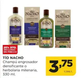 Alimerka TÍO NACHO Champú engrosador densificante o herbolaria milenaria, oferta