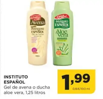 Alimerka INSTITUTO ESPAÑOL Gel de avena o ducha aloe vera, 1,25 litros oferta