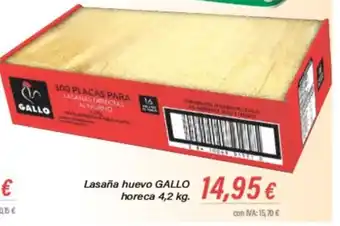 Cash Ifa Lasaña huevo GALLO horeca 4,2 kg. oferta