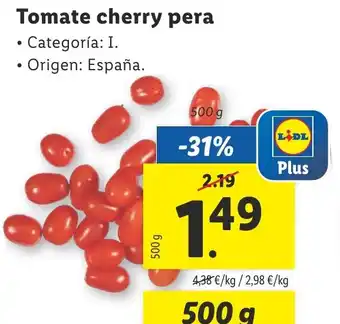 Lidl Tomate cherry pera oferta