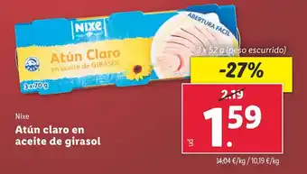 Lidl Atún claro en aceite de girasol oferta