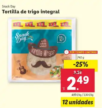 Lidl Tortilla de trigo integral oferta